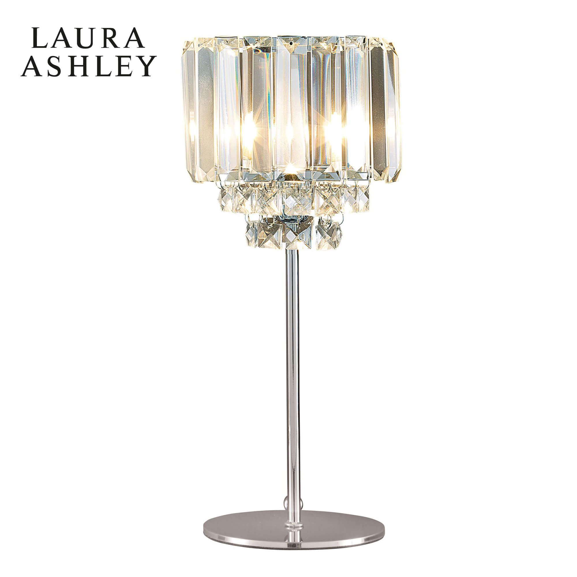 Shop By Style Modern Lighting Modern Table Lamps Laura Ashley Vienna Table Lamp Polished Chrome With Crystal Shade